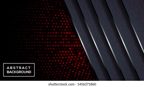 Dark abstract background  overlap layers. Texture with grey and arrow element decoration. Modern Background Design. vector illustration . RED color