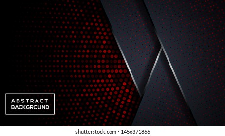 Dark abstract background  overlap layers. Texture with grey and arrow element decoration. Modern Background Design. vector illustration . RED color