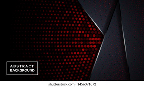 Dark abstract background  overlap layers. Texture with grey and arrow element decoration. Modern Background Design. vector illustration . RED color