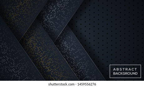 Dark abstract background  overlap layers with glitter Texture element decoration. Modern Background Design. vector illustration 