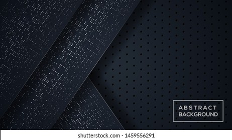 Dark abstract background  overlap layers with glitter Texture element decoration. Modern Background Design. vector illustration 