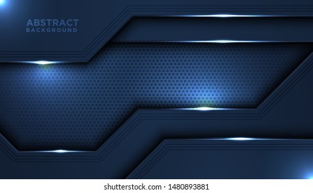 Dark abstract background with overlap layers. Luxury design concept. EPS 10