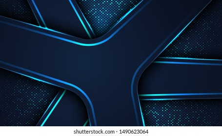 Dark abstract background with overlap layers. Luxury design concept. EPS 10