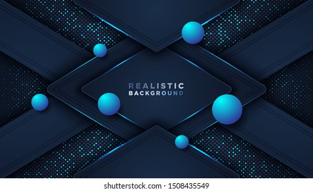 Dark abstract background with overlap layers. Luxury design concept. EPS 10