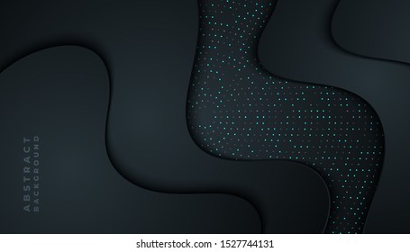 Dark abstract background with overlap layers. Luxury design concept. EPS 10