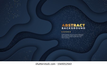 Dark abstract background with overlap layers. Luxury design concept. EPS 10