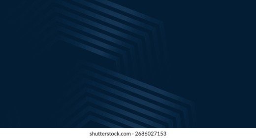 Dunkler abstrakter Hintergrund mit überlappenden dunkelblauen Farbverlauf Hexagon Effekt Dekoration. Gestreiftes Grafikdesign für Cover, Flyer, Karten oder Broschüren. VOL 3
