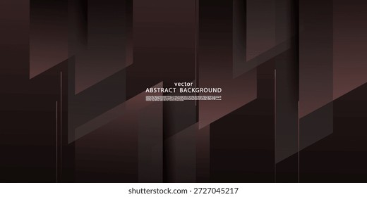 Fondo abstracto oscuro con Elementos de patrón en forma de flecha marrón superpuestos. Concepto de fondo de Anuncio fresco. Vector eps10.