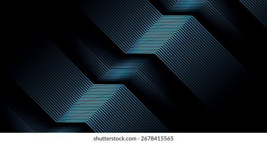 Dark abstract background with overlapping glowing blue lines. Modern graphic design element for covers, banners, flyers, cards, or brochures. VOL. 4