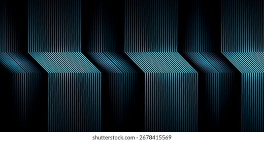 Dark abstract background with overlapping glowing blue lines. Modern graphic design element for covers, banners, flyers, cards, or brochures. VOL. 3