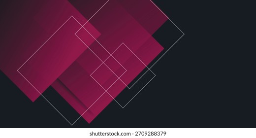 Dark Abstract Background with Pink Squares. Modern concept for graphic design, background, web design, 