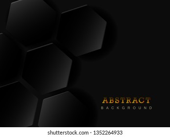 Dark abstract background with polygonal geometric shapes. Modern cover design. Vector illustration. Advertising banner design. Abstract background with black polygonals.