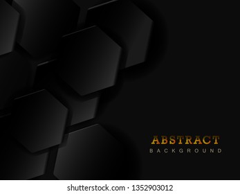 Dark abstract background with polygonal geometric shapes. Modern cover design. Vector illustration. Advertising banner design. Abstract background with black polygonals.