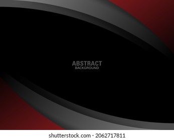 dark abstract background with realistic curved paper cut and shadow