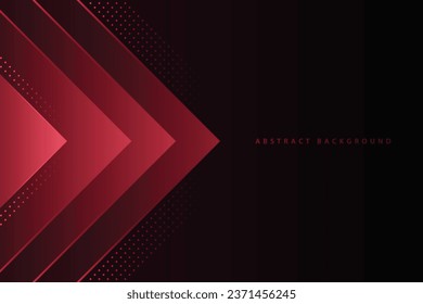 dark abstract background with realistic technological modern transparent red triangle effect