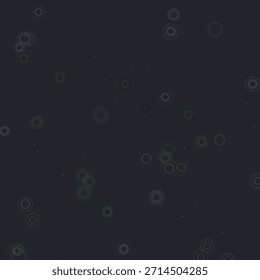 Fondo abstracto oscuro con círculos concéntricos blancos y verdes dispersos Ondulación digital Tecnología moderna minimalista