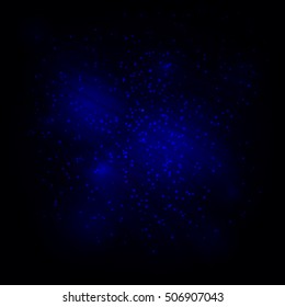 Dark abstract background with shimmer glitter particles. Sparkling texture with light effects. Vector background