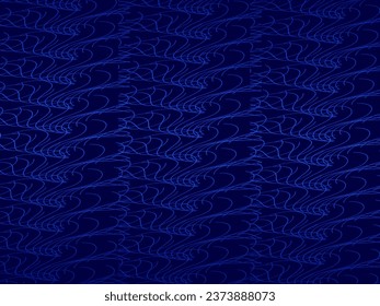 Dark abstract background with shining waves. Shiny moving lines design element. Modern blue purple gradient flowing wave lines. Futuristic technology concept. Vector illustration.