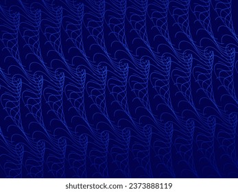Dark abstract background with shining waves. Shiny moving lines design element. Modern blue purple gradient flowing wave lines. Futuristic technology concept. Vector illustration.