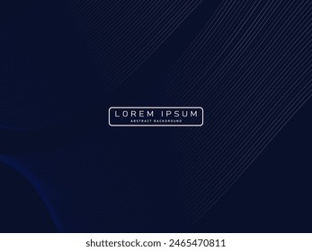 Fondo abstracto oscuro con ondas brillantes. Elemento de diseño de línea de patrón único brillante. Modernas líneas de onda fluidas de gradiente azul. Concepto de tecnología futurista. Ilustración vectorial.
