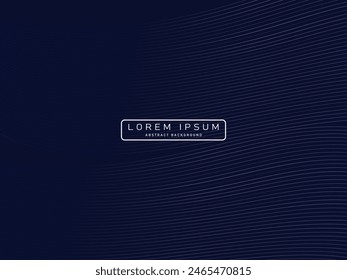 Dark abstract background with shining waves. Shiny unique pattern line design element. Modern blue gradient flowing wave lines. Futuristic technology concept. Vector illustration.