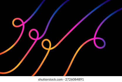 Fundo abstrato escuro com linhas fluidas de gradiente suave do arco- íris