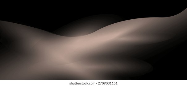 Fondo abstracto oscuro con Formas suaves que fluyen en tonos de color arena, que representa el concepto de duna del desierto. Ilustración vectorial para el Anuncio, cartel, Fondo de pantalla, tarjeta