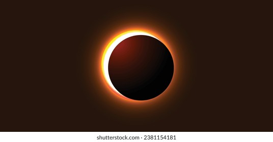 dark abstract background with a solar eclipse Vector