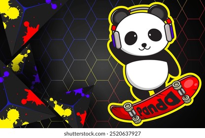 Dark abstract background with teddy bear object, neon effect, cover, poster, wallpaper, eps10.
