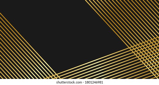 Dark abstract background, texture with diagonal golden lines vector illustration.