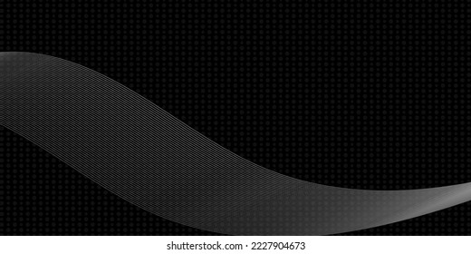 Dark abstract background, texture with white lines and black circles. Black background vector illustration.