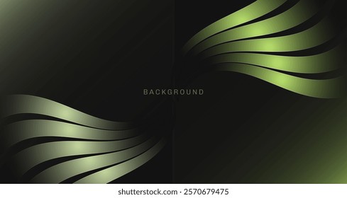Dark abstract background wave, Shiny lines design element