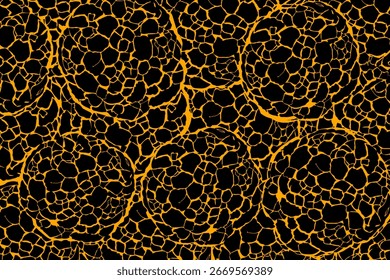 Fondo abstracto oscuro con textura agrietada amarilla