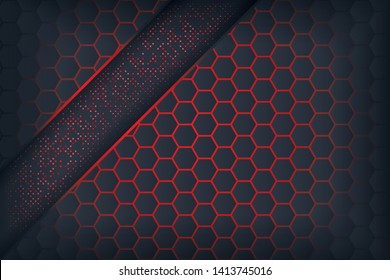 Dark abstract backgrounds with red overlap.