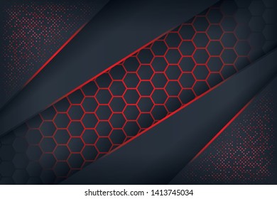 Dark abstract backgrounds with red overlap.