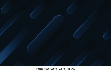 Fondo azul Abstractas oscuro con Formas de barra redondeada degradada. Patrón negro y textura.
