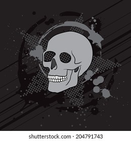 dark abstract composition with skull