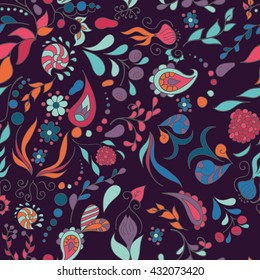 Dark abstract floral background