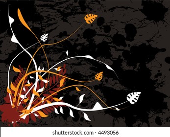 Dark abstract floral design ideal as a background or to place text over