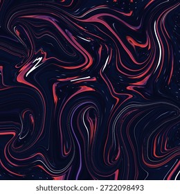 Ondas fluidas abstratas escuras com linhas de movimento vermelho neon e roxo, fundo líquido futurista para tecnologia e arte digital, abstrato, fluido, neon, escuro, movimento