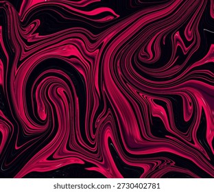 Ondas fluidas abstratas escuras com linhas rosa neon, textura fluida dramática ideal para fundo abstrato, arte digital, design moderno, visuais criativos