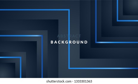 Dark abstract geometric background with neon blue line