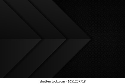 Dark abstract geometric background with paper shapes overlapping layers. Elegant and modern vector design concept for use element cover design, brochure, poster, flyer, wallpaper, banner, card