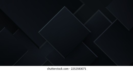 Dunkler abstrakter geometrischer Hintergrund, Komposition von quadratischen Formen mit Schatten.