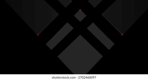 Diseño Geométrico Abstractas Oscuro Con Formas Negras Entrelazadas Y Sutiles Acentos Rojos Para La Tecnología Moderna