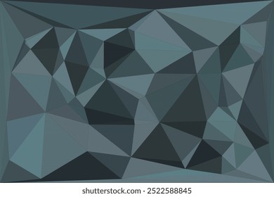 Fundo poligonal geométrico abstrato escuro com uma variedade de formas triangulares afiadas em tons de preto e cinza, criando uma textura visual moderna e edgy