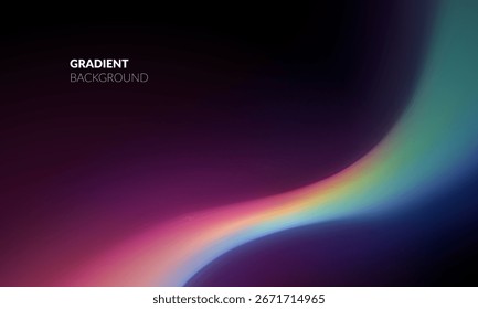 Fondo degradado abstracto oscuro con un arco iris liso, en transición de colores oscuros a brillantes. Telón de fondo para portadas de Web, presentaciones de Anuncios publicitarios, carteles, arte digital o gráficos de redes sociales