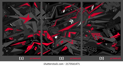 Plantilla de fondo de vectores de afiches de tipo Graffiti oscuro abstracto estilo A4 