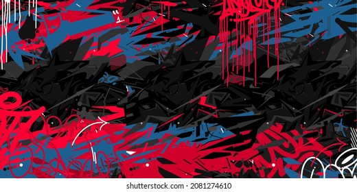 Dark Abstract Hip Hop Street Art Graffiti Style Urban Calligraphy Vector Illustration Background Art