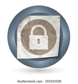 dark abstract icon with crumpled paper and padlock